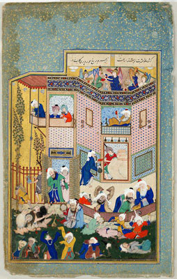 مکتب تبریز - نگارگری سلطان محمد - برگی از دیوان حافظ